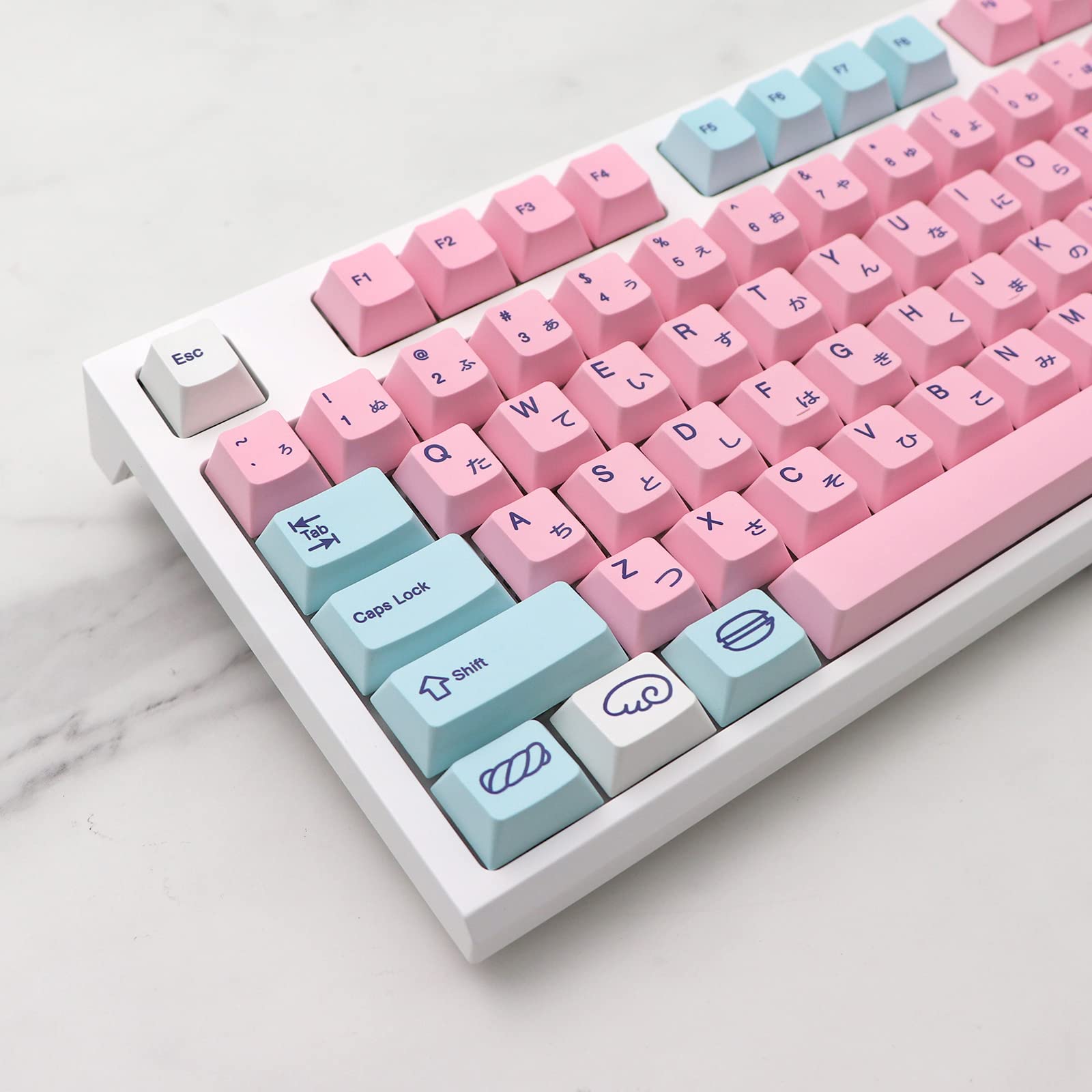 Amazon.com: JSJT 日本鍵帽137 鍵糖果鍵帽PBT 櫻桃輪廓客製化鍵帽組